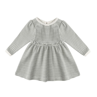 Alda Dress - Forest Stripe by Quincy Mae