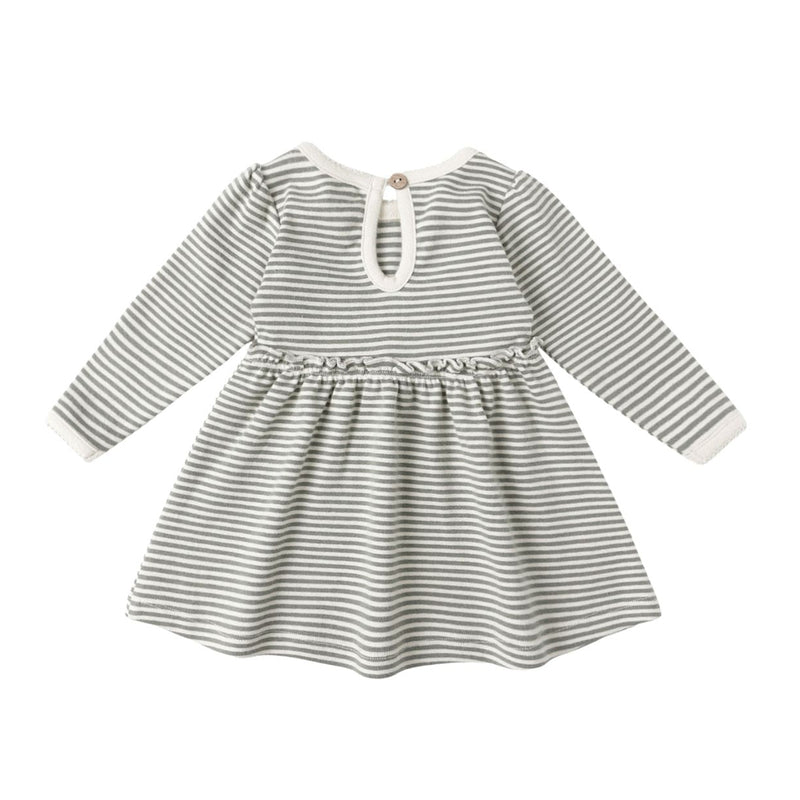 Alda Dress - Forest Stripe by Quincy Mae