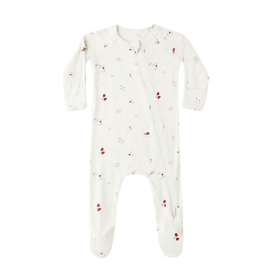 Bamboo Zip Footie - Winter Wonderland by Quincy Mae
