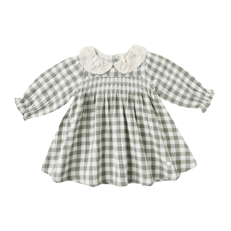 Callie Dress - Forest Check by Quincy Mae