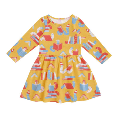 Calgary Dress - Bookworms Yellow by Winter Water Factory