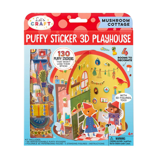 Puffy Sticker 3D Playhouse Mushroom Cottage by Bright Stripes