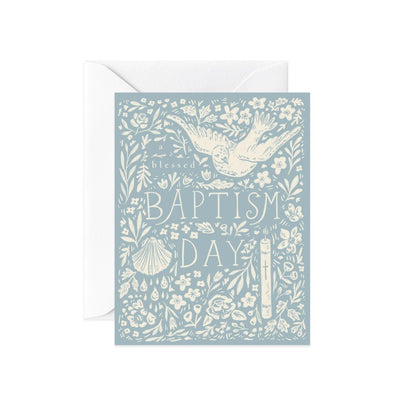 A Blessed Baptism Day Card (Blue) by Gratia Design Co.