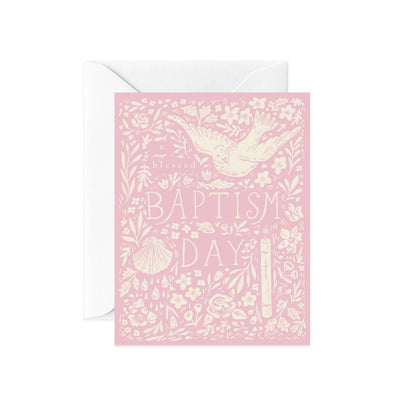 A Blessed Baptism Day Card (Pink) by Gratia Design Co.
