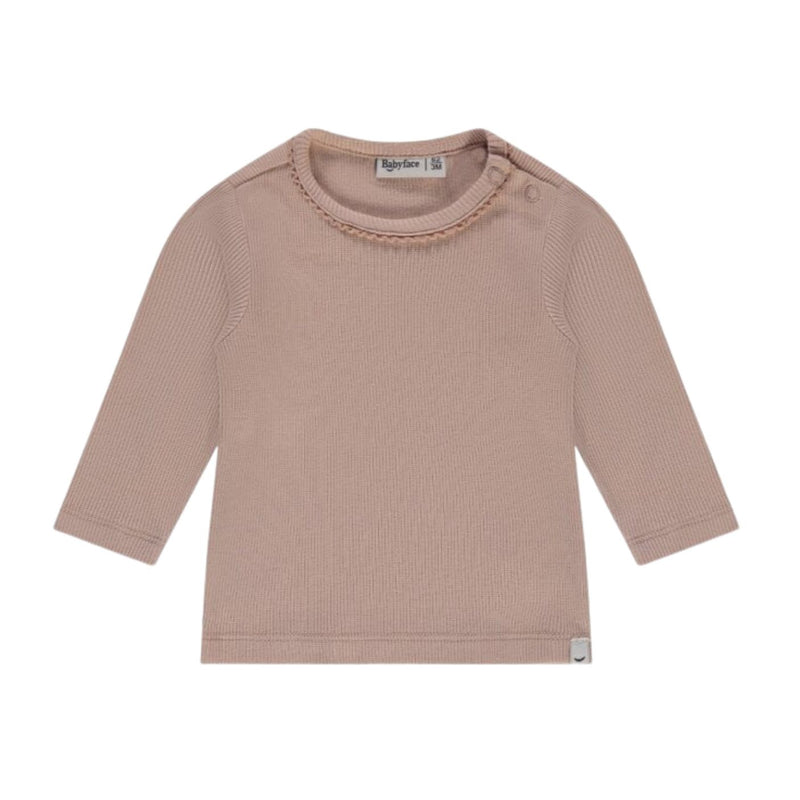 Baby Rib Long Sleeve Tee - Old Pink by Babyface