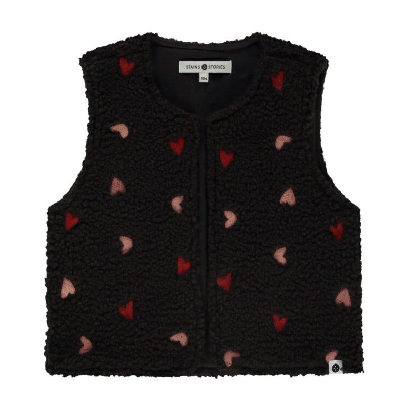 Hearts Teddy Vest - Blackboard by Babyface