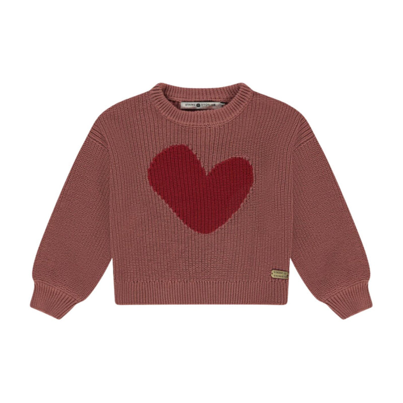 Knitted Heart Pullover - Velvet Rose by Babyface