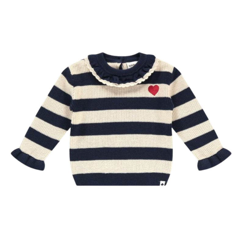 Striped Pullover with Heart - Indigo by Babyface