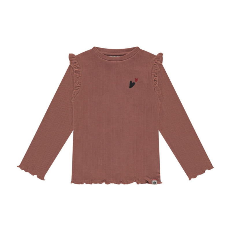 Ruffle Sleeve Long Sleeve Tee - Velvet Rose by Babyface