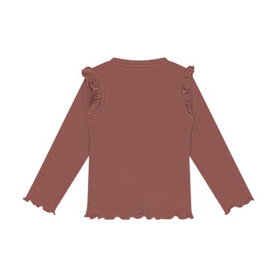 Ruffle Sleeve Long Sleeve Tee - Velvet Rose by Babyface