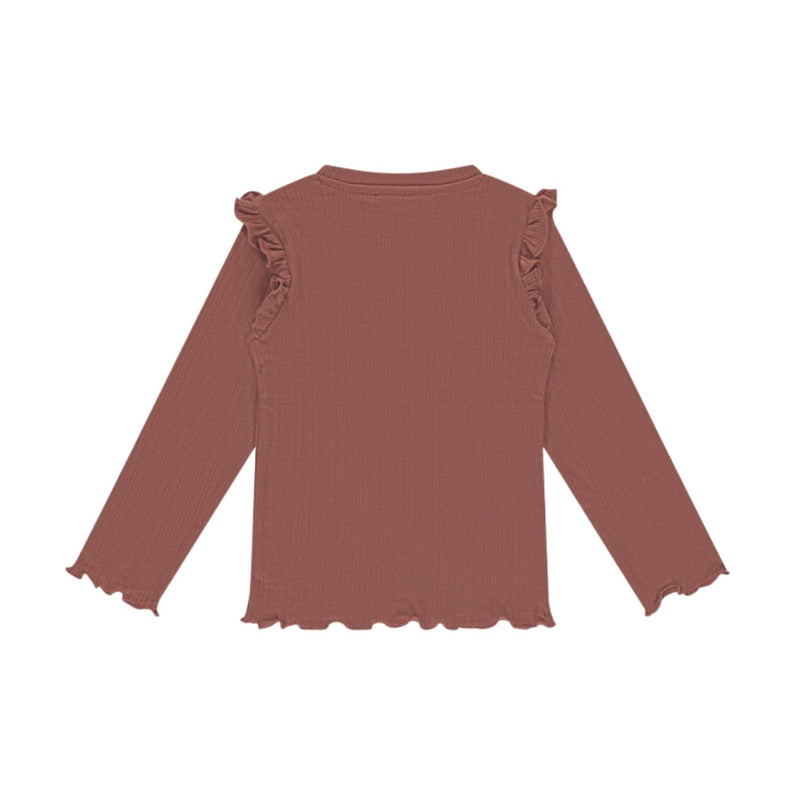 Ruffle Sleeve Long Sleeve Tee - Velvet Rose by Babyface
