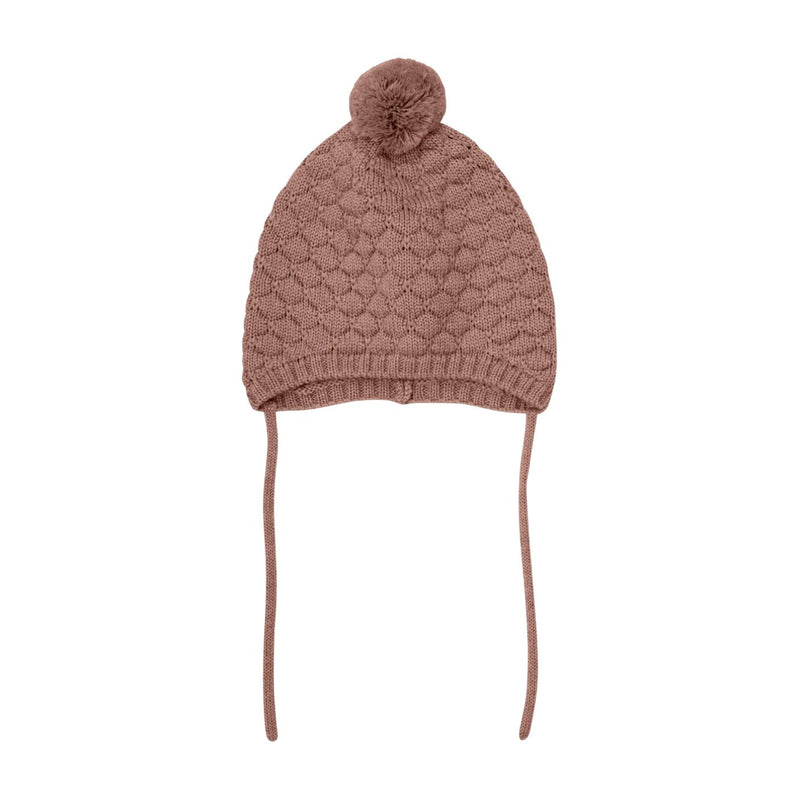 Bonnet Wool Knit Pom Pom - Burlwood by Huttelihut