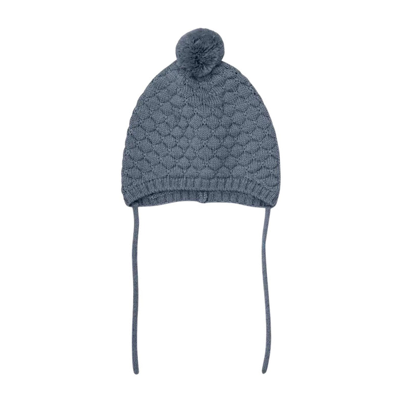 Bonnet Wool Knit Pom Pom - Turbulence by Huttelihut