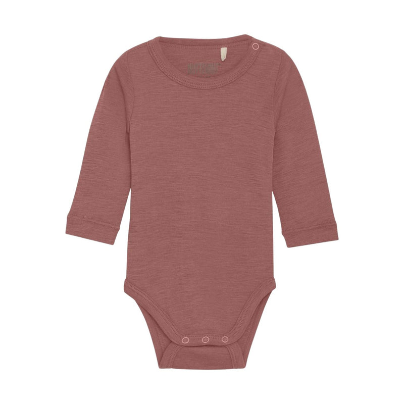 Wool/Silk Long Sleeve Bodysuit - Burlwood by Huttelihut