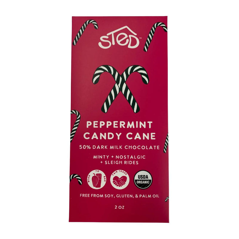 2oz Peppermint Candy Cane Chocolate Bar by Sted Foods