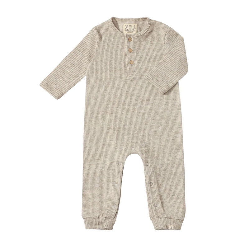 Mason Rib Romper - Heathered Biscuit by Me & Henry