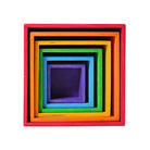Set of colorful square frames in rainbow order on a white background
