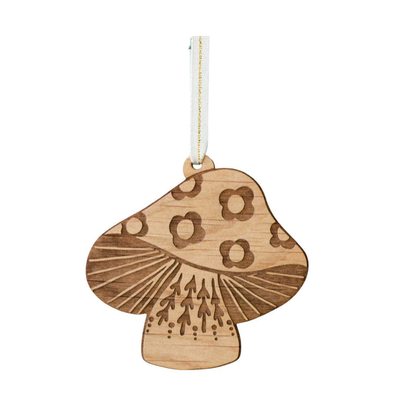 Mushroom Wood Ornament by Hereafter