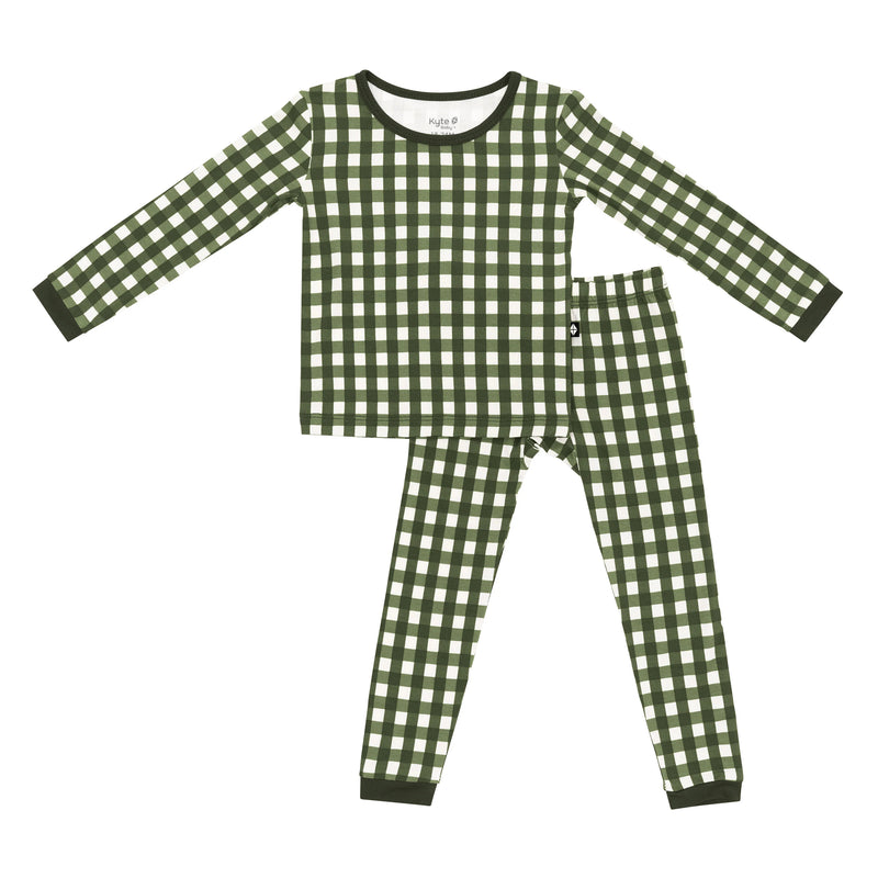 Long Sleeve Pajama Set - Gingham Fir by Kyte Baby