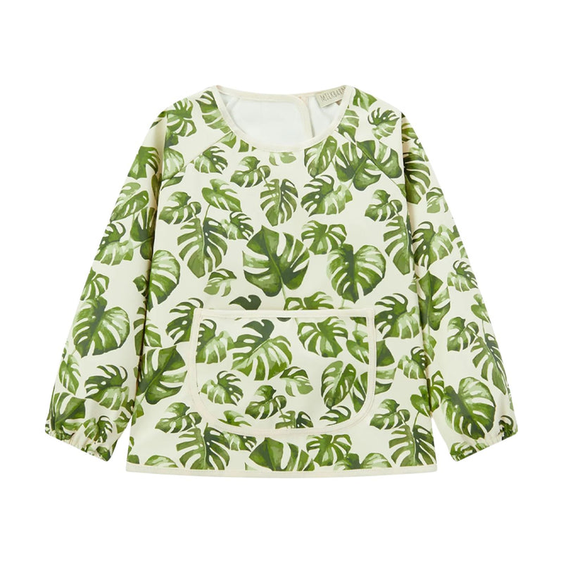 Long Sleeve Pocket Bib (6-24M) - Island Leaf by Milkbarn