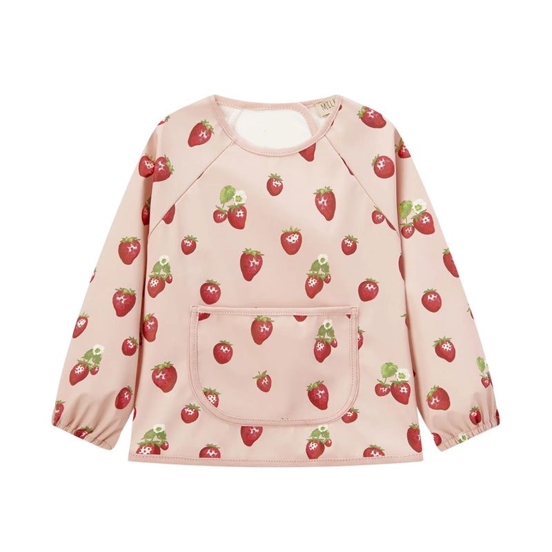 Long Sleeve Pocket Bib (6-24M) - Strawberry by Milkbarn