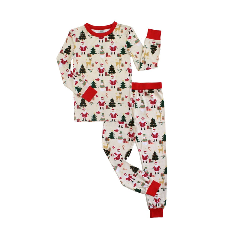 Cozy Christmas Bamboo Long Sleeve Kids Pajama Pants Set by Emerson and Friends