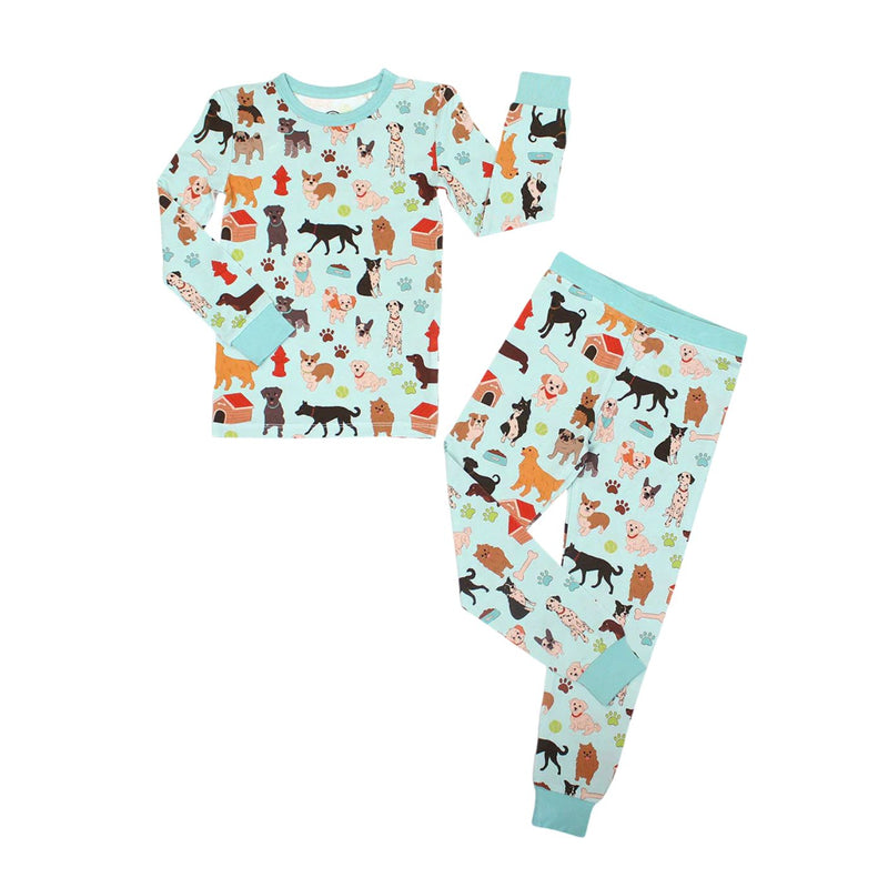Dogs Bark Kids Bamboo Pajamas Toddler Sleep Set by Emerson and Friends