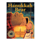 Book cover of 'Hanukkah Bear' with a bear and child holding a menorah.