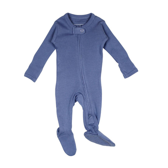 Organic Zipper Footie - Slate by Loved Baby