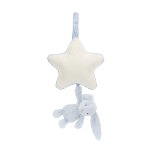 Bashful Blue Bunny Musical Pull by Jellycat