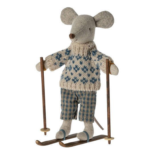 Winter Mouse with Ski Set, Dad by Maileg