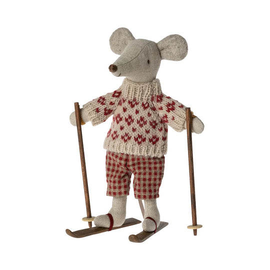 Winter Mouse with Ski Set, Mum by Maileg