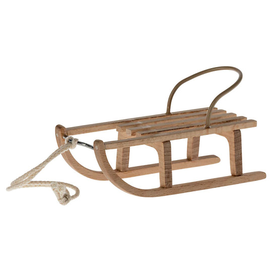 Wooden Sled, Mouse by Maileg