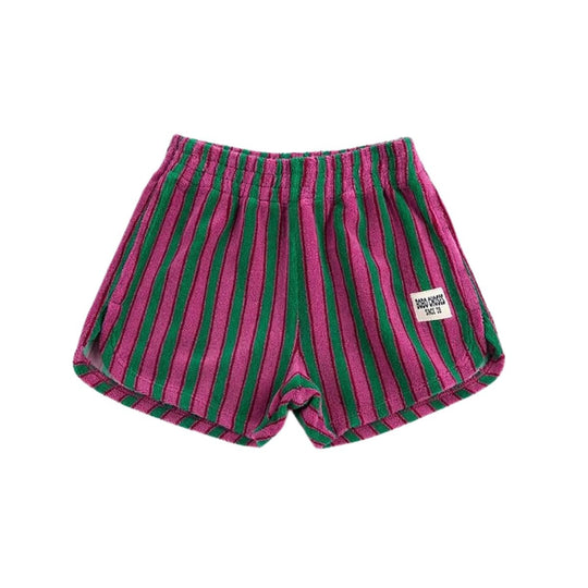 Striped Terry Cloth Shorts by Bobo Choses