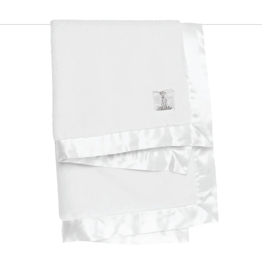 Luxe Solid Baby Blanket - White by Little Giraffe