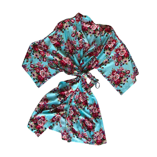 Mama Robe - Mabel Floral Light Blue by May and Joy