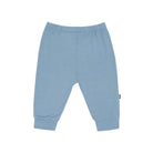 Light blue baby pants on a white background