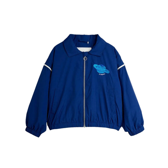 Planet Embroidered Nylon Jacket - Blue by Mini Rodini