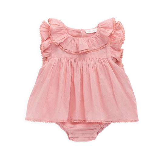Organic Cotton Frannie Playsuit - Swiss Pink by Jamie Kay