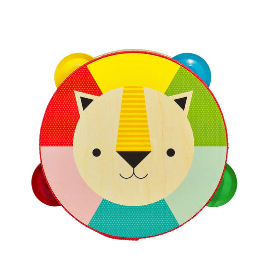 Kaleidoscope Lion Wooden Tambourine by Petit Collage