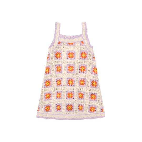 Crochet Dress - Bone/Lilac by Mayoral