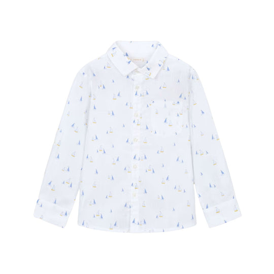 Long Sleeve Linen Shirt - Sailboats by Mayoral