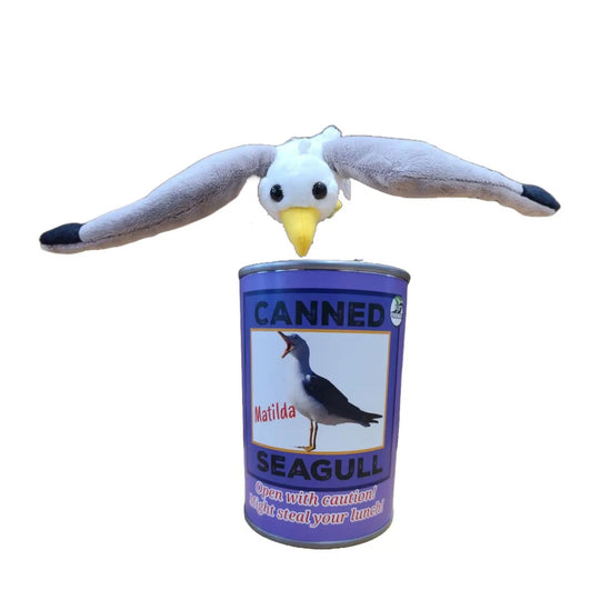 Canned Seagull Plush Toy in Can With Jokes