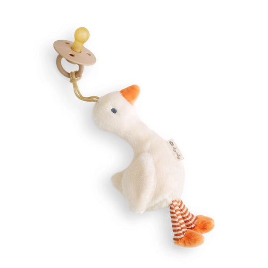 Bitzy Pal Natural Rubber Pacifier & Plush Lovey - Goose by Itzy Ritzy