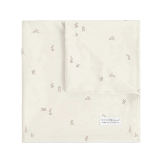 Organic Swaddle Blanket - Bunny/Oat+Clay by Colored Organics
