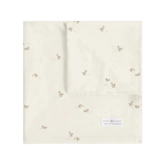 Organic Swaddle Blanket - Duck/Oat+Chai by Colored Organics