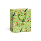 Gift bag with animal and nature pattern on a white background