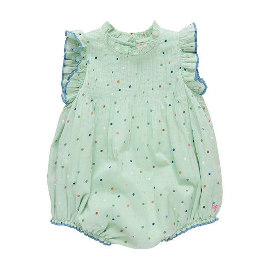Baby Jaipur Bubble- Pastel Green Polka Dot by Pink Chicken