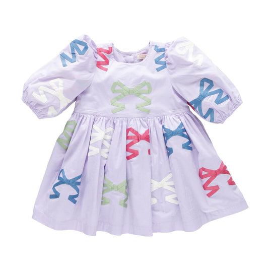 Brooke Dress - Lavender Multi Bow Applique by Pink Chicken