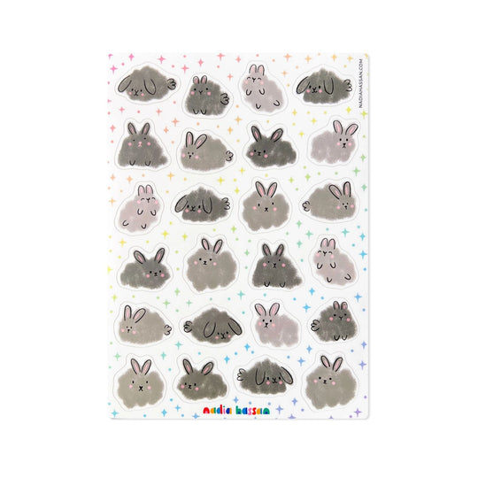 5x7" Sticker Sheet - Dust Bunnies by Nadia Hassan